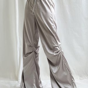 Y2K Vintage Satin Pants for Chic Coquette Aesthetic and Trendy Grunge Style Outfits