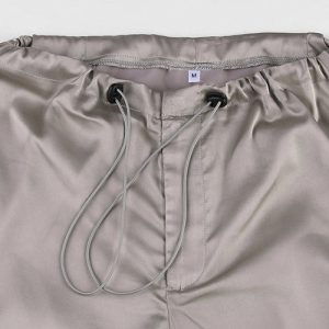 Y2K Vintage Satin Pants for Chic Coquette Aesthetic and Trendy Grunge Style Outfits