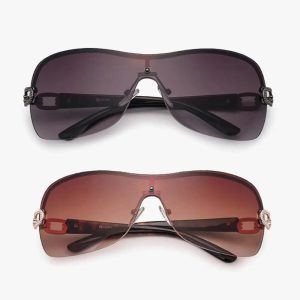 Y2K Vintage Wide Sunglasses for Retro Aesthetic Looks and Stylish Sun Protection