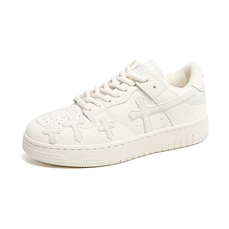 Y2K White Cross Sneakers: Trendy Y2K Aesthetic Footwear for Stylish Outfits