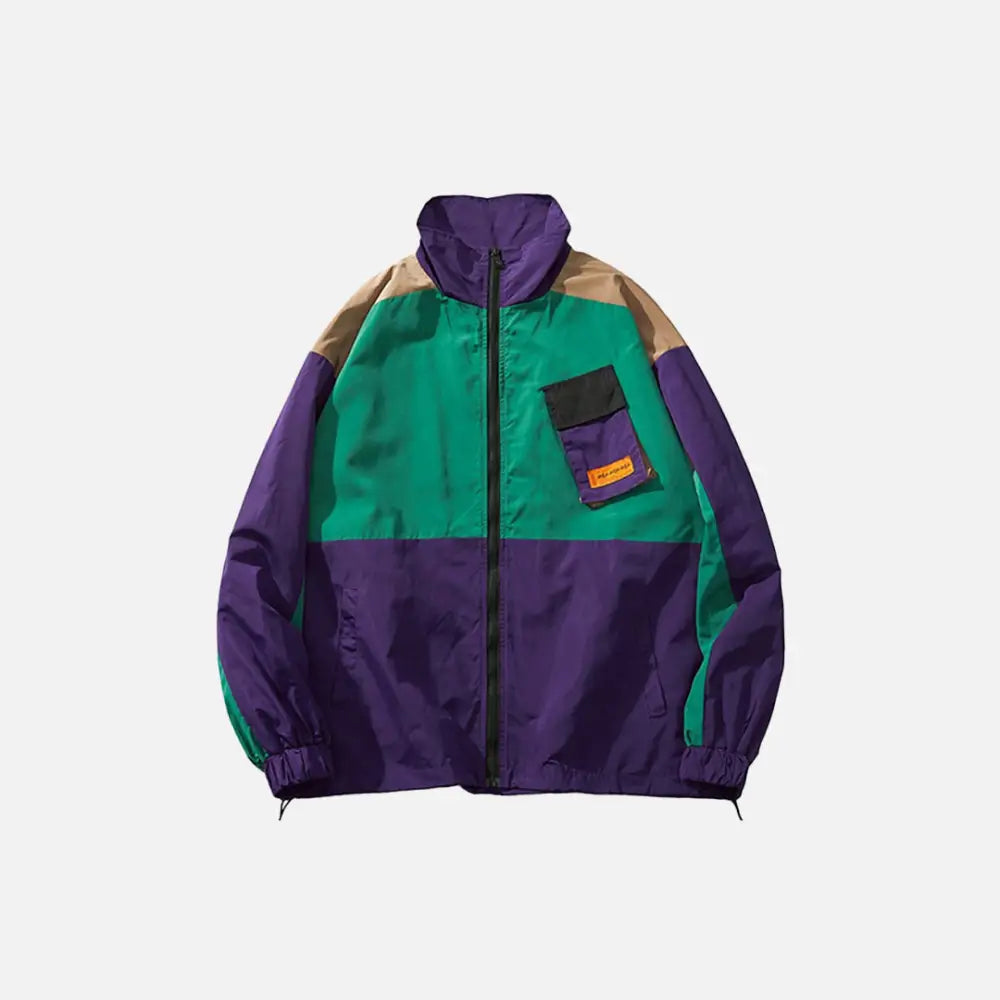 Y2K Windbreaker Track Jacket - Retro Aesthetic Outerwear for Trendy Outfits