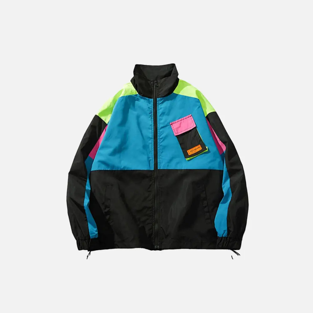 Y2K Windbreaker Track Jacket - Retro Aesthetic Outerwear for Trendy Outfits