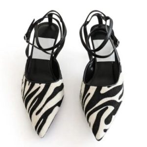 Y2K Zebra Strappy Heels for Trendy Coquette and Grunge Aesthetic Outfits