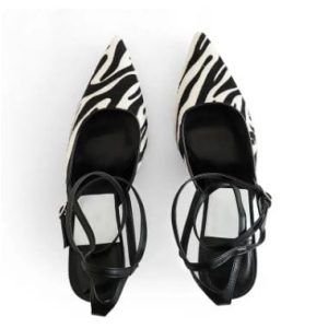 Y2K Zebra Strappy Heels for Trendy Coquette and Grunge Aesthetic Outfits