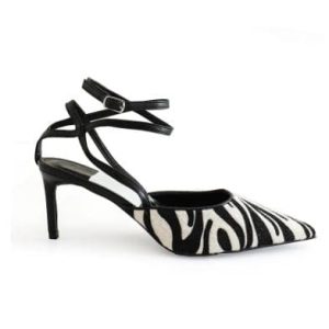 Y2K Zebra Strappy Heels for Trendy Coquette and Grunge Aesthetic Outfits