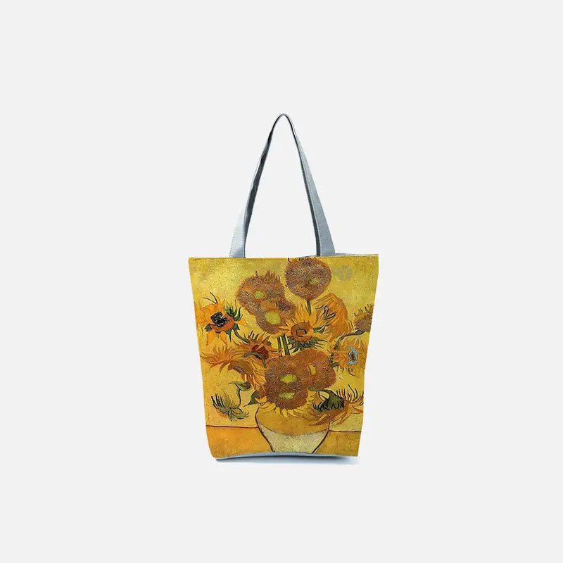 Yellow Flower Retro Tote Bag - Y2K Aesthetic Floral Handbag for Vintage Style Lovers