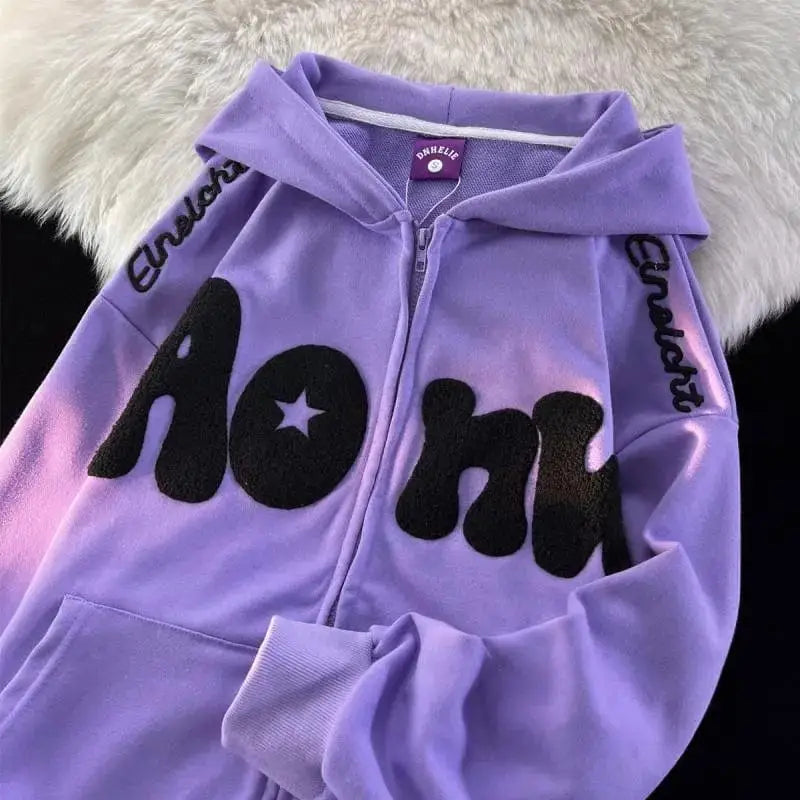 Zipped Y2K Hoodie: Trendy Comfy Layer for Y2K Fashion Lovers and Aesthetic Outfits